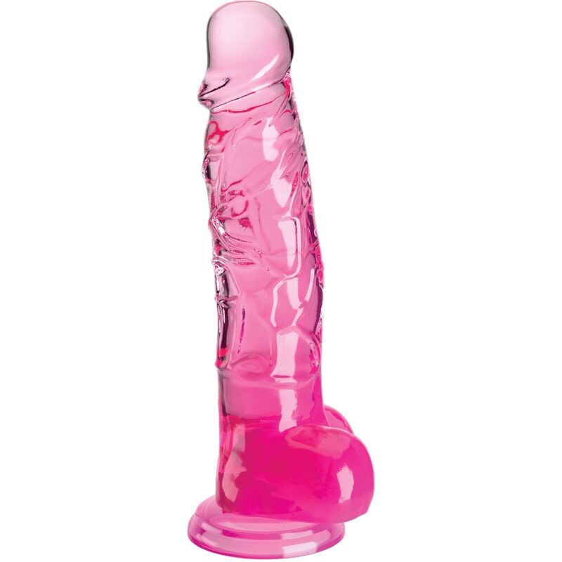 King cock clear - pene realistico con sfere 16,5 cm rosa