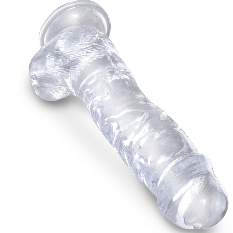 King cock clear - pene realistico con sfere 16,5 cm trasparente-2
