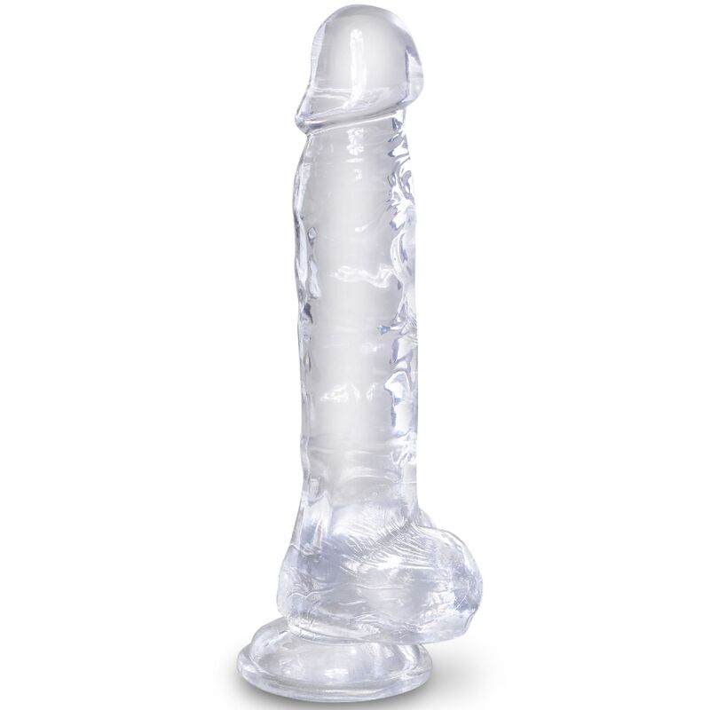 King cock clear - pene realistico con sfere 16,5 cm trasparente