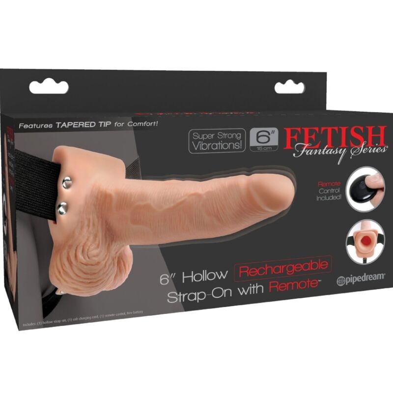 Fetish fantasy series - imbragatura regolabile telecomando pene realistico con testicoli ricaricabili e vibratore 15 cm-7