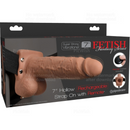 Fetish fantasy series - imbracatura regolabile pene realistico con sfere ricaricabili e vibratore 17,8 cm-5