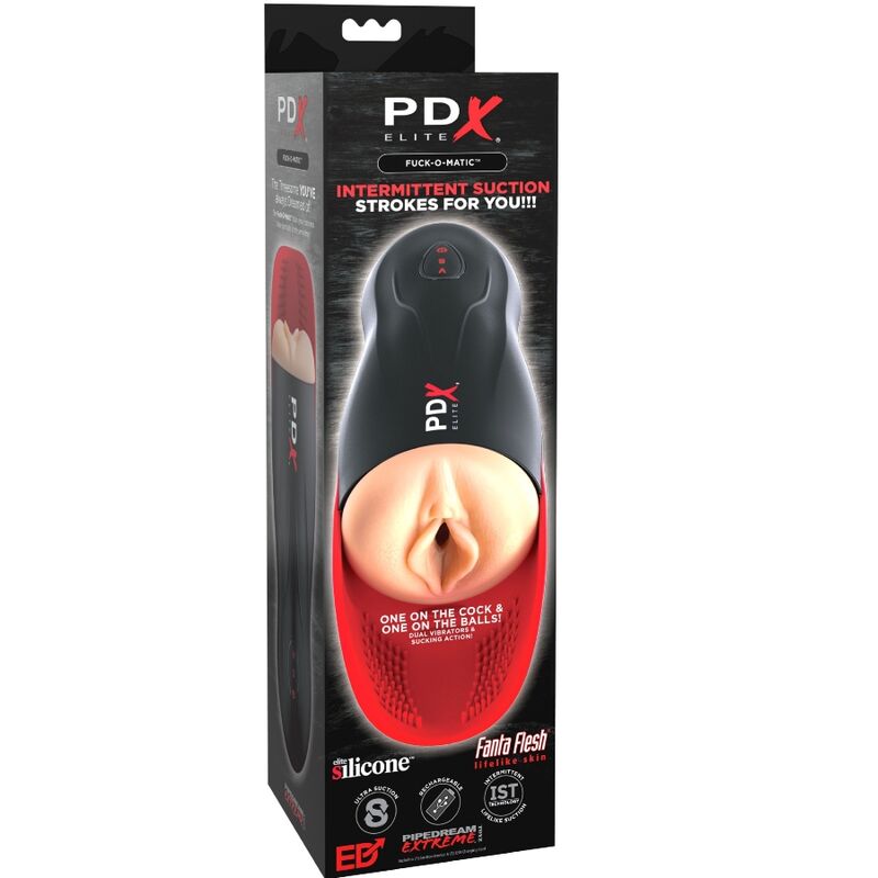 Pdx elite - stroker fuck-o-matic vagina doppia vibrazione masturbador pene e testicoli-2