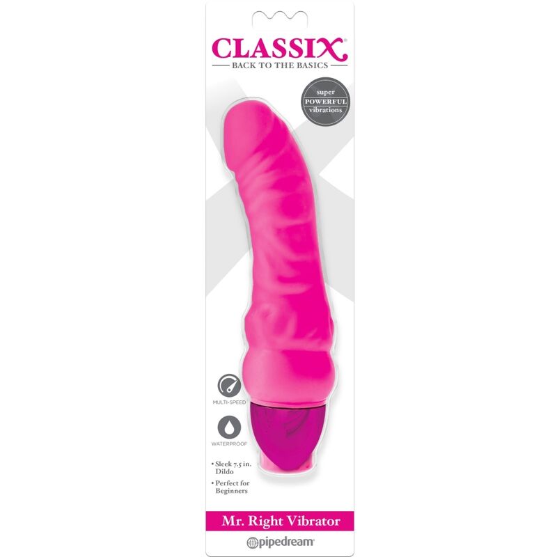 Classix - dildo vibrante  mr. right multi-speed 15,5 cm rosa-1