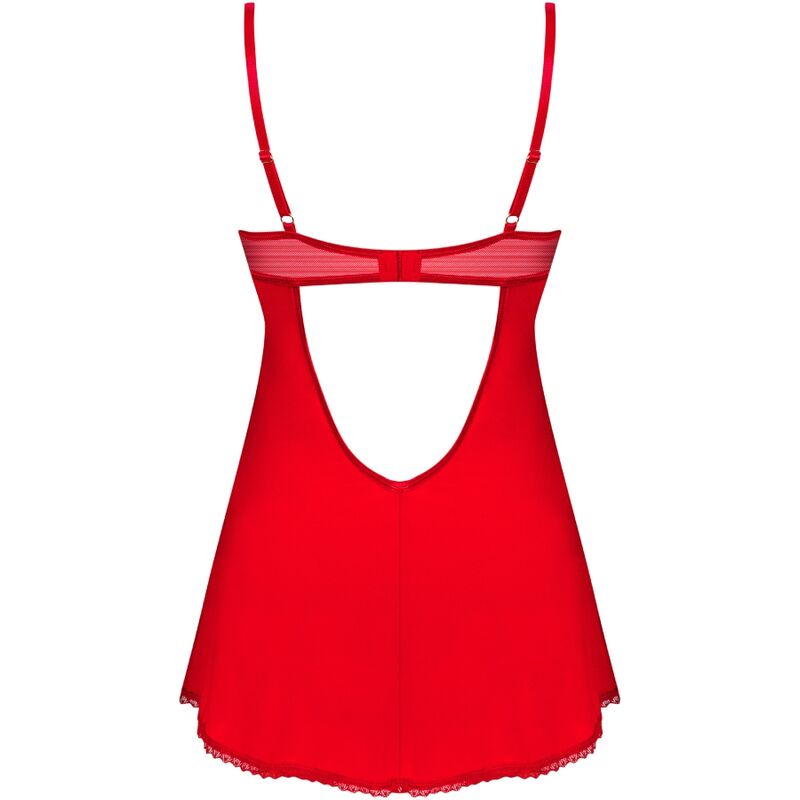 Obsessive - ingridia chemise e perizoma rosso xs/s-5