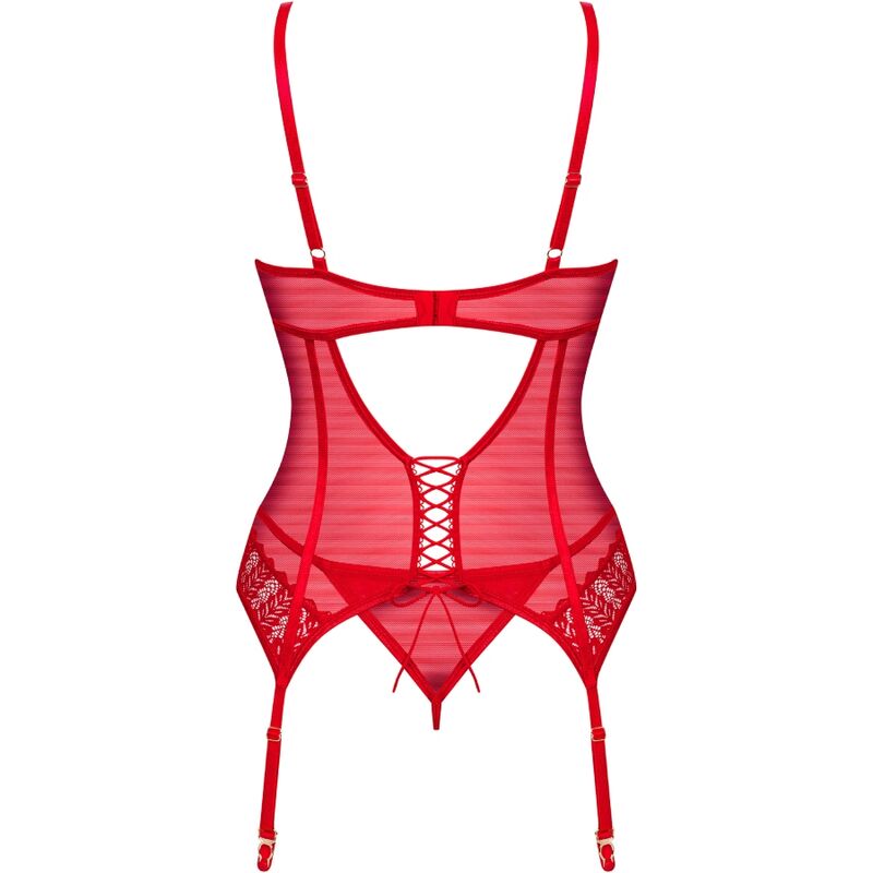 Obsessive - ingridia corsetto e perizoma rosso xl/xxl-5