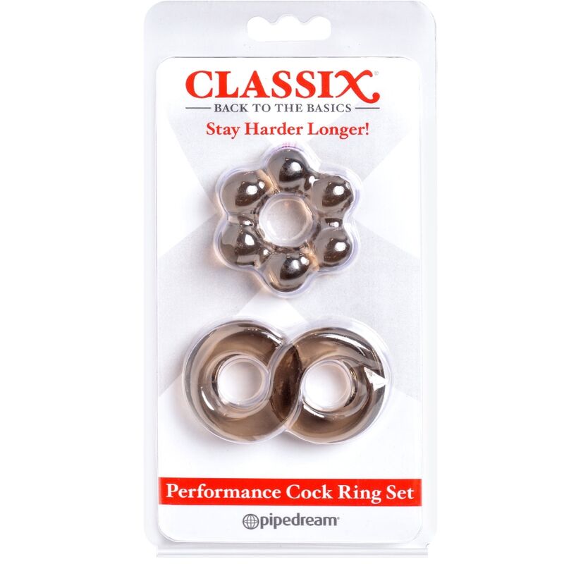 Classix - set di 2 anelli per pene grigio-1