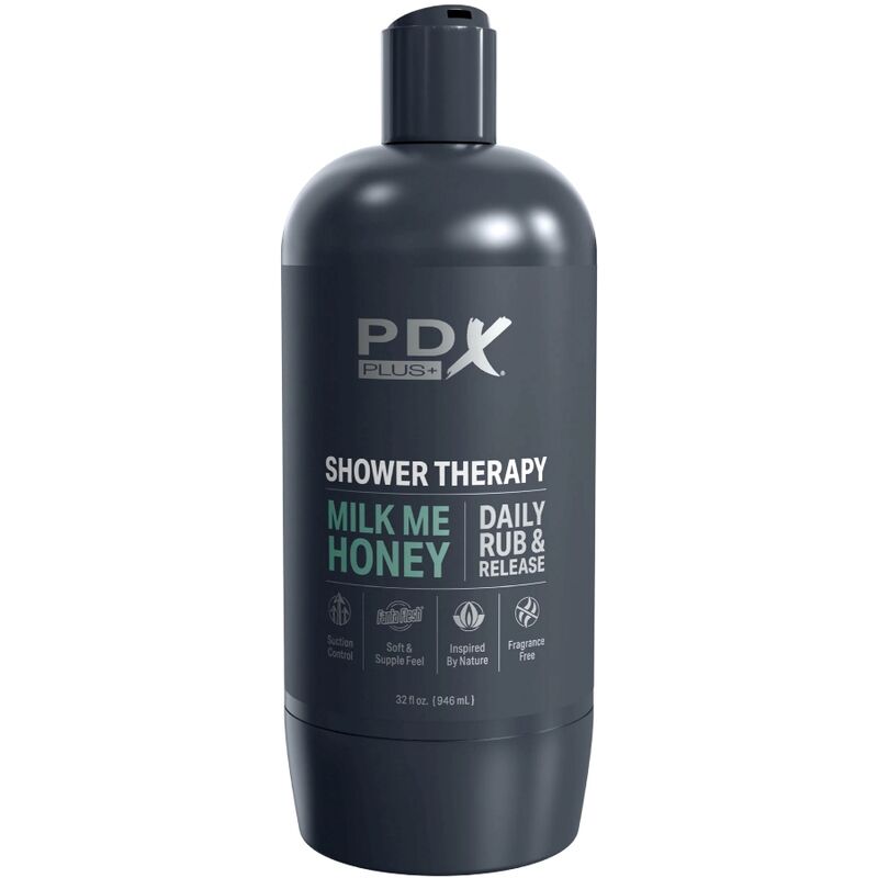 Pdx plus - masturbatore stroker dal design discreto con flacone shampoo milk me honey-3