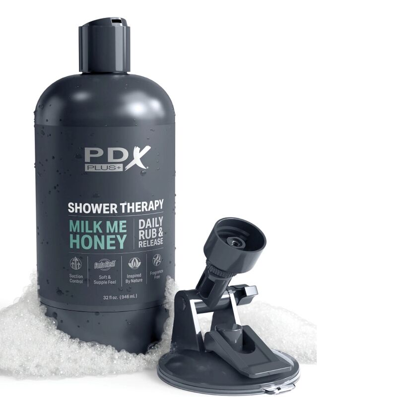 Pdx plus - masturbatore stroker dal design discreto con flacone shampoo milk me honey-4