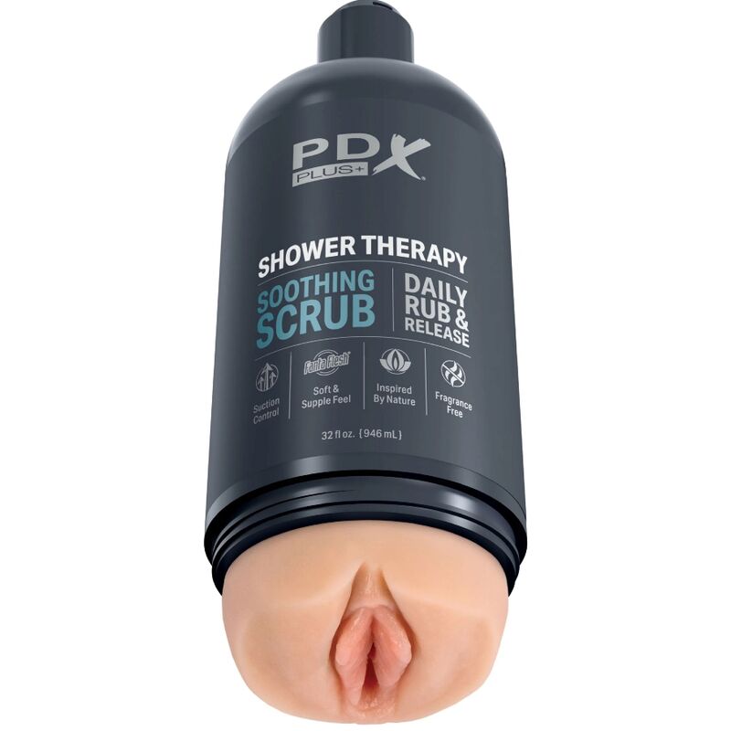 Pdx plus - masturbatore stroker dal design discreto con flacone shampoo scrub lenitivo