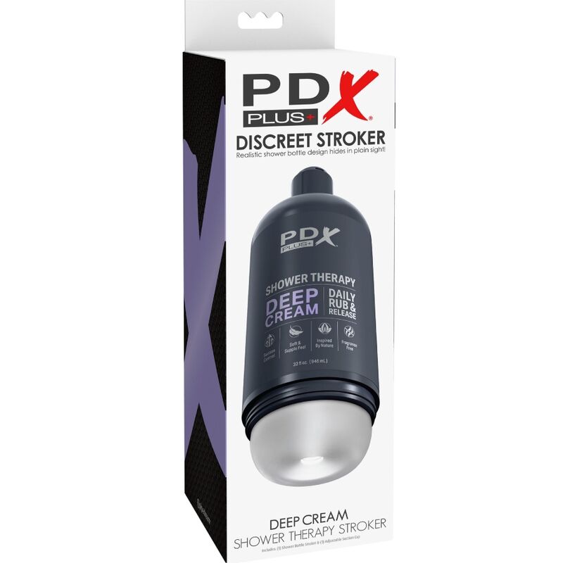 Pdx plus - masturbatore stroker dal design discreto con flacone di shampoo crema profonda-5