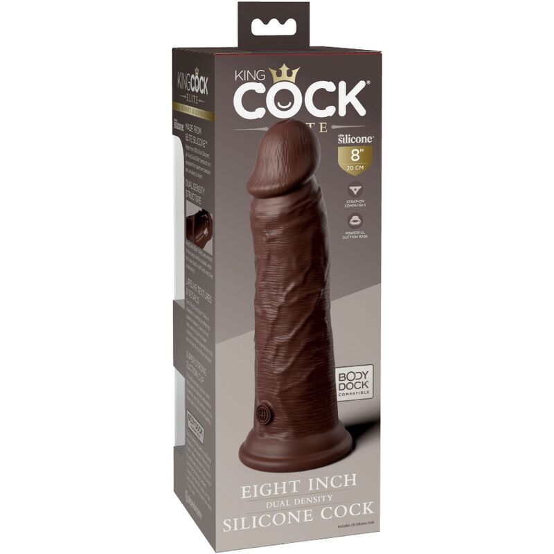 King cock elite - dildo realistico in silicone 20,3 cm marrone-5