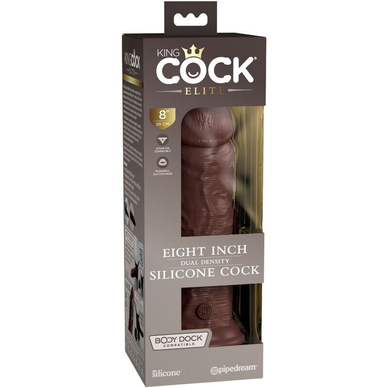 King cock elite - dildo realistico in silicone 20,3 cm marrone-4