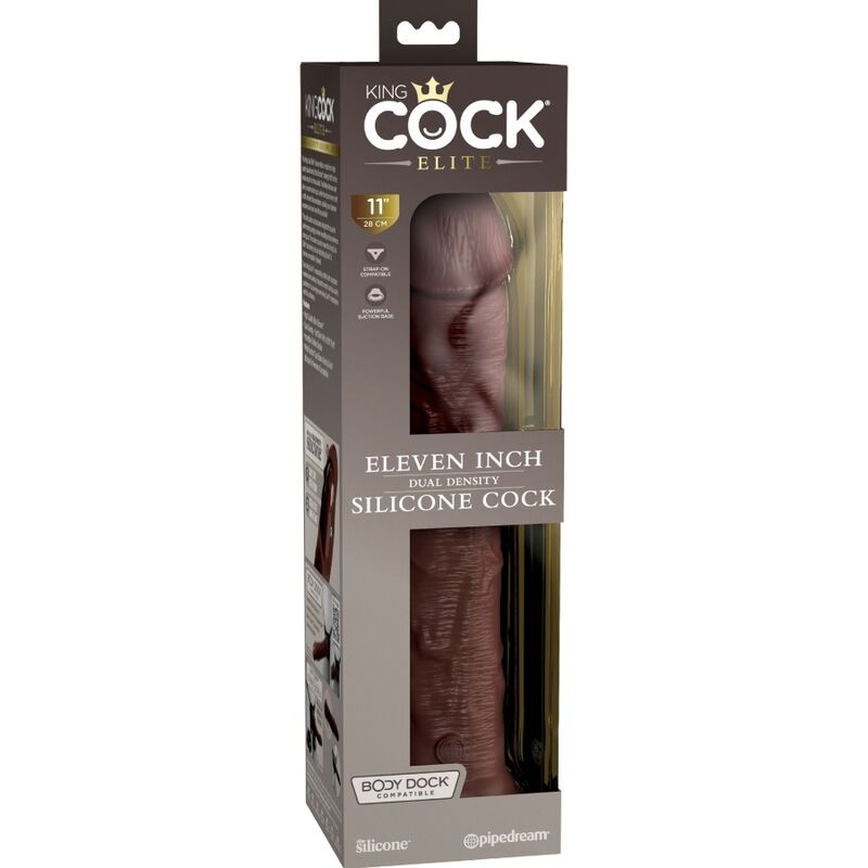 King cock elite - dildo realistico in silicone 28 cm marrone-4