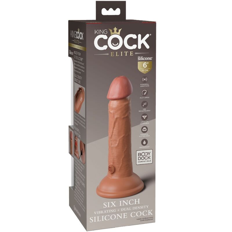 King cock elite - dildo vibrante realistico e silicone 15.2 cm candy-4