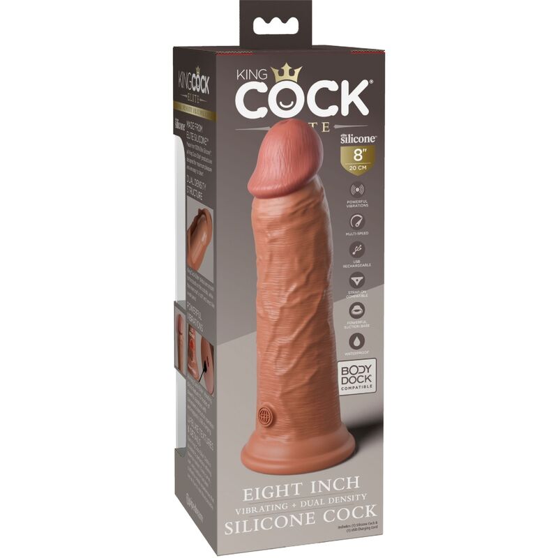 King cock elite - vibratore realistico e dildo in silicone 20,3 cm candy-5