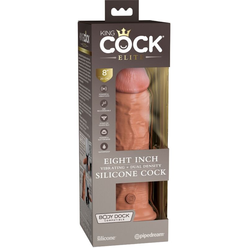 King cock elite - vibratore realistico e dildo in silicone 20,3 cm candy-6