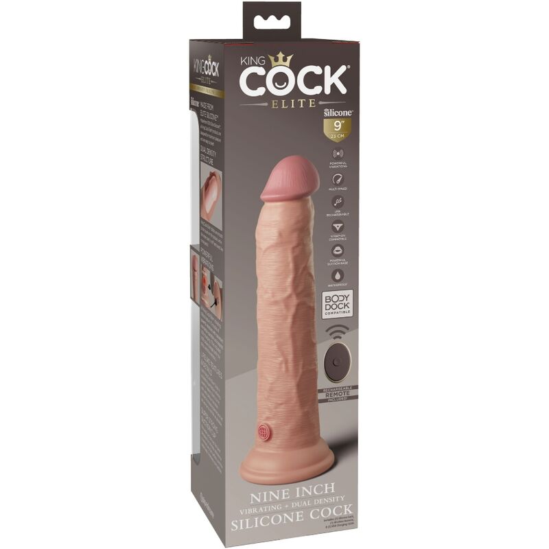 King cock elite - vibratore realistico e dildo in silicone telecomando 23 cm-7