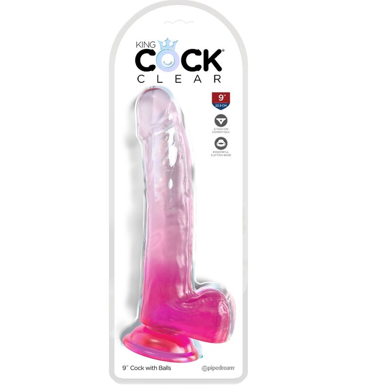 King cock clear - dildo con testicoli 20,3 cm rosa-1