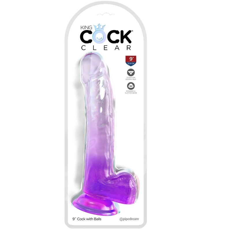 King cock clear - dildo con testicoli 20,3 cm viola-1