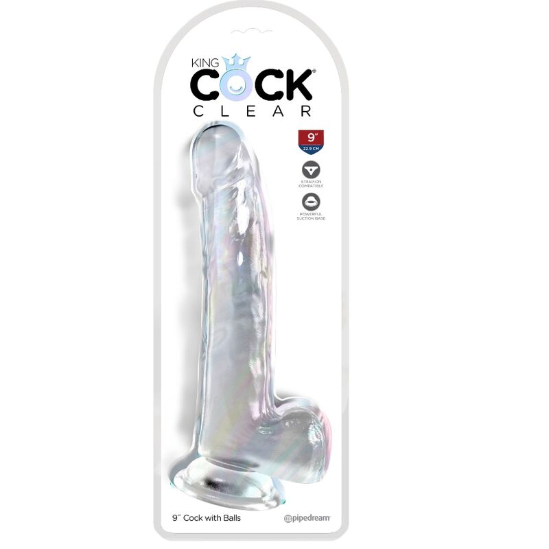 King cock clear - dildo con testicoli 20,3 cm trasparente-1