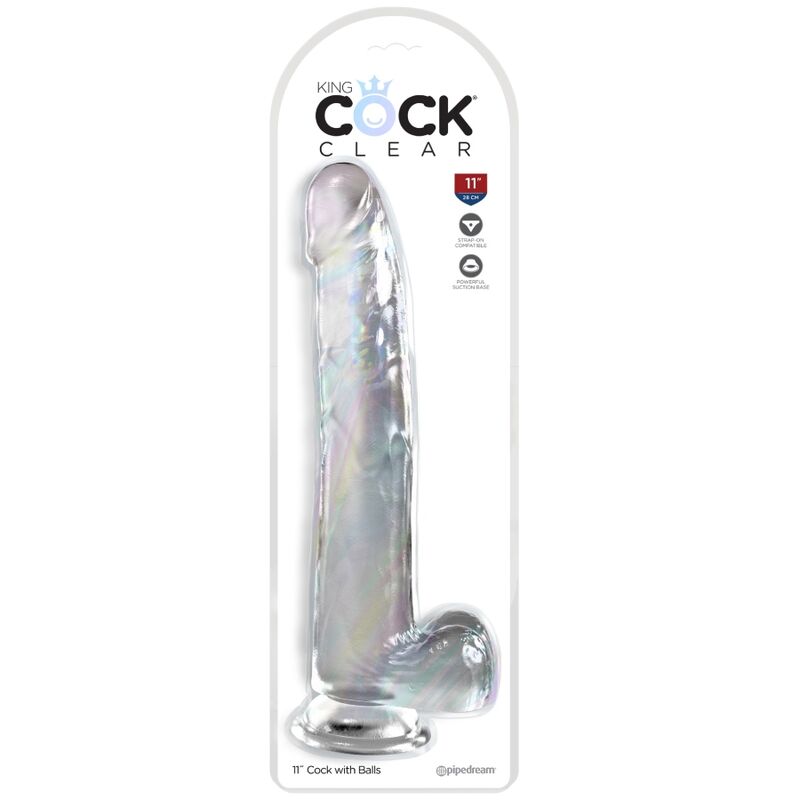 King cock clear - dildo con testicoli 24,8 cm trasparente-1
