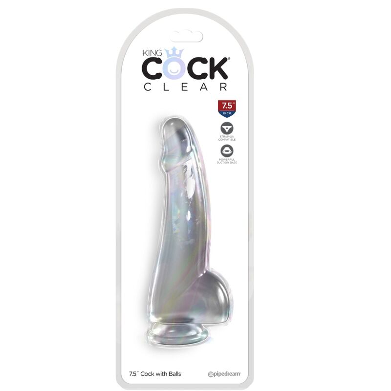 King cock clear - dildo con testicoli 15,2 cm trasparente-1