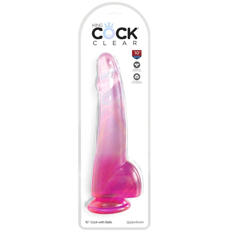 King cock clear - dildo con testicoli 19 cm rosa-1