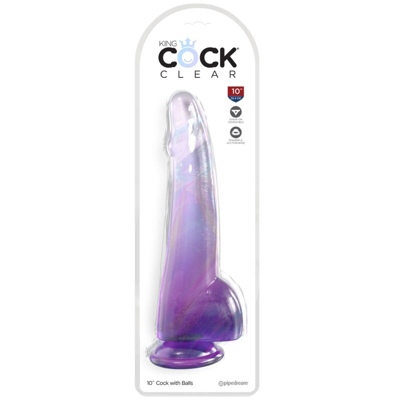 King cock clear - dildo con testicoli 19 cm viola-1