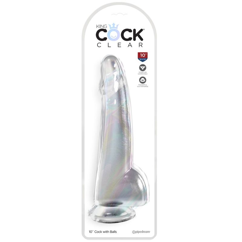 King cock clear - dildo con testicoli 19 cm trasparente-1