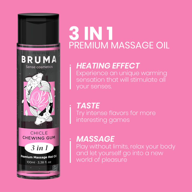 Bruma - olio da massaggio premium effetto calore sapore gomma 3 in 1-3