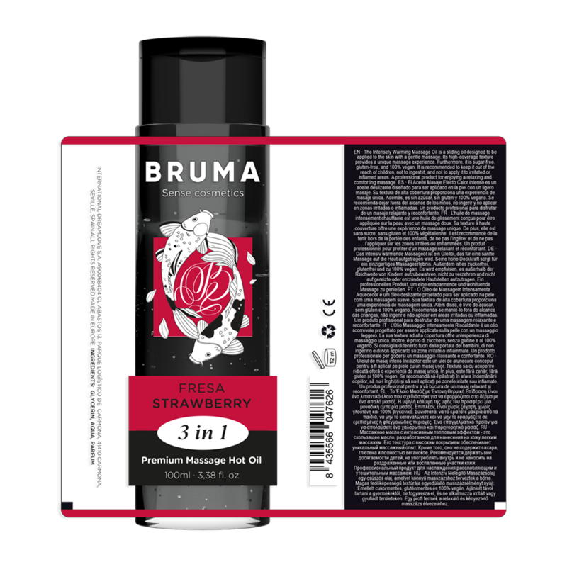 Bruma - olio da massaggio premium effetto calore sapore fragola 3 in 1-5