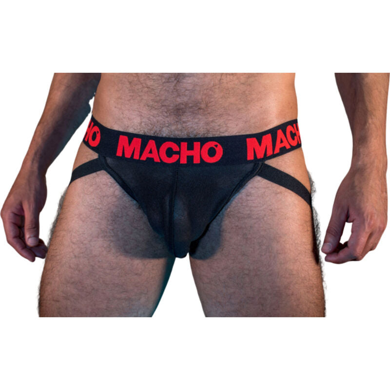 Macho - mx26x2 jock nero/rosso l