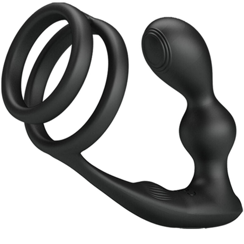 Pretty love - anello per pene marshall con plug anale vibrante con telecomando