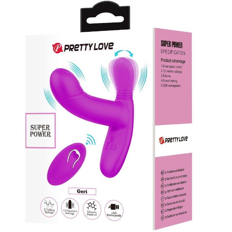 Pretty love - massaggiatore per clitoride geri telecomando rosa-8