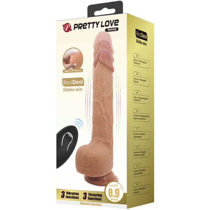 Pretty love - vibratore dildo realistico tommy 22.5 cm-6