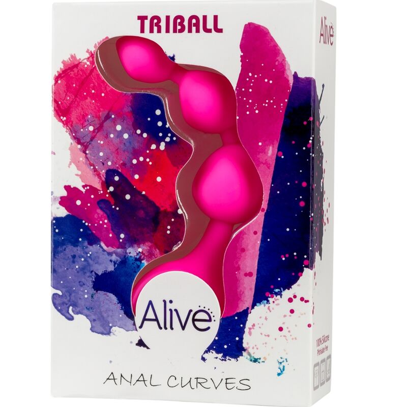 Alive - sfere anali in silicone triball rosa 15 cm-1