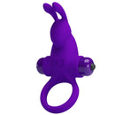 Pretty love - anello vibratore i coniglio per pene viola-1