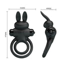Pretty love - anello vibrator iii rabbit per pene nero-5