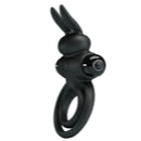 Pretty love - anello vibrator iii rabbit per pene nero-4
