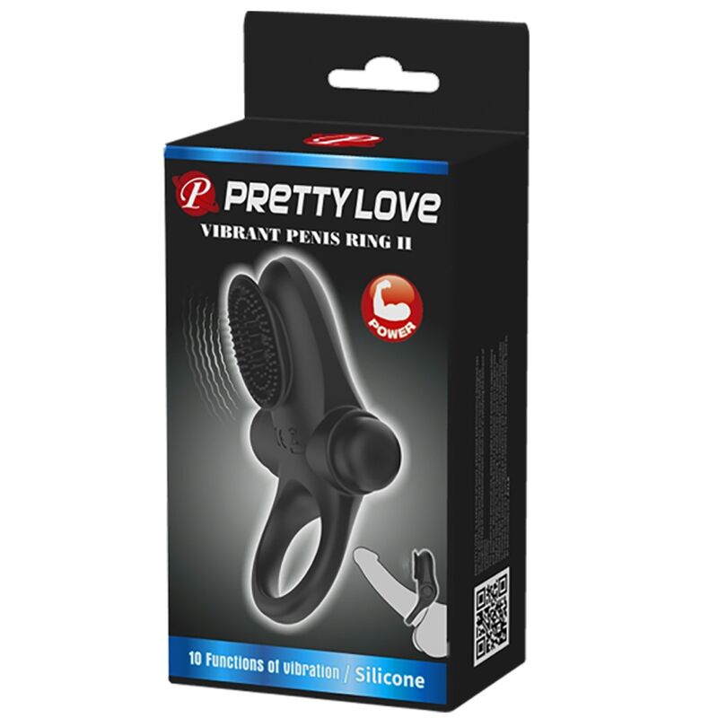 Pretty love - anello vibratore ii per il pene nero-8