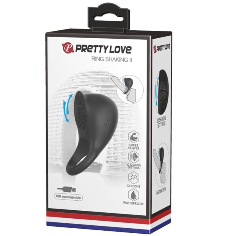 Pretty love - anello vibrante per pene con lingua nera-8