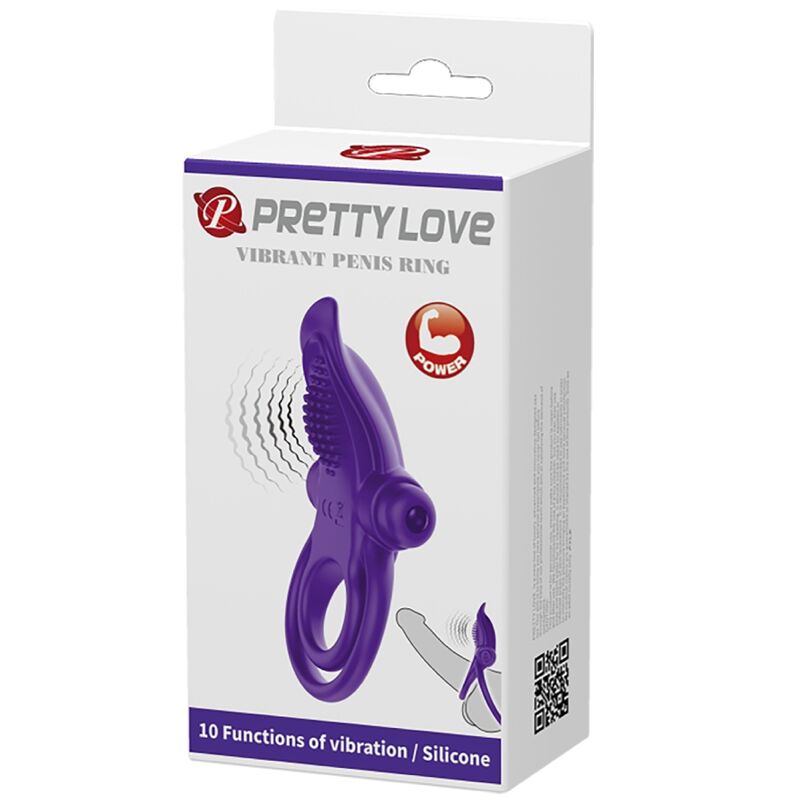 Pretty love - anello vibrante per pene viola-8
