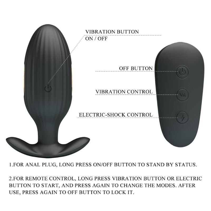 Pretty love - vibratore anale ricaricabile kelly plug nero-8