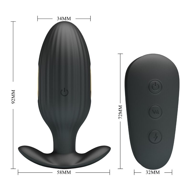 Pretty love - vibratore anale ricaricabile kelly plug nero-7