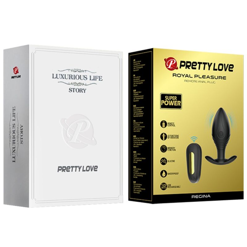 Pretty love - vibratore ricaricabile plug anale regina nero-10