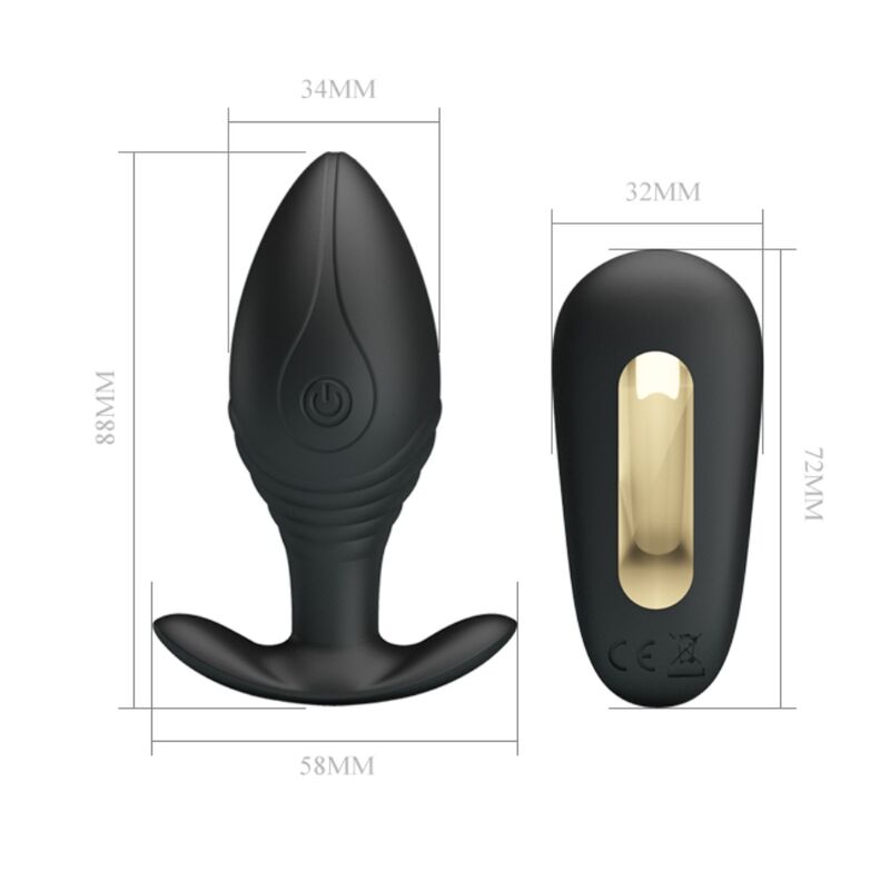 Pretty love - vibratore ricaricabile plug anale regina nero-7