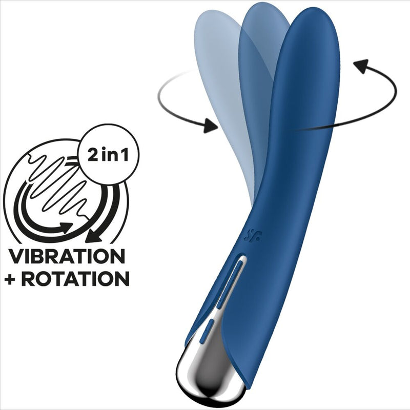 Satisfyer - vibratore rotatore spinning vibe 1 g-spot blu-5