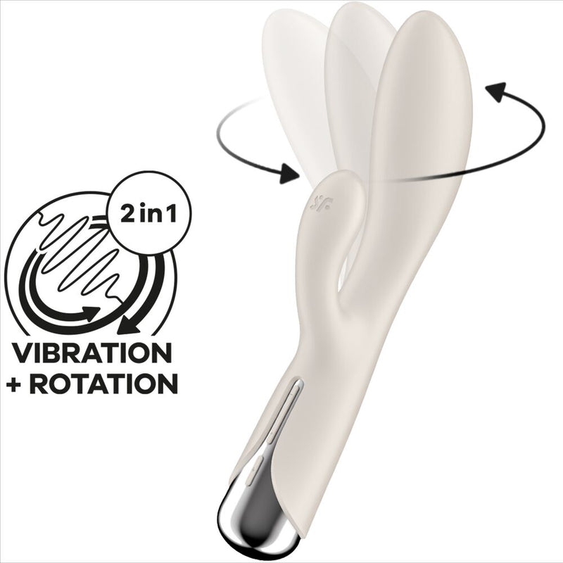 Satisfyer - spinning rabbit 1 stimolazione clitoride e punto g beige-5