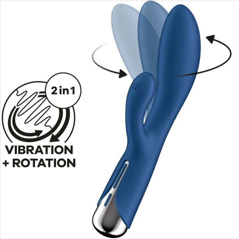 Satisfyer - spinning rabbit 1 stimolazione clitoride e punto g blu-5