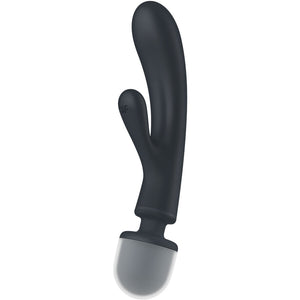 Vibratore rabbit Satisfyer Triple lover con testina wand massager nero/grigio